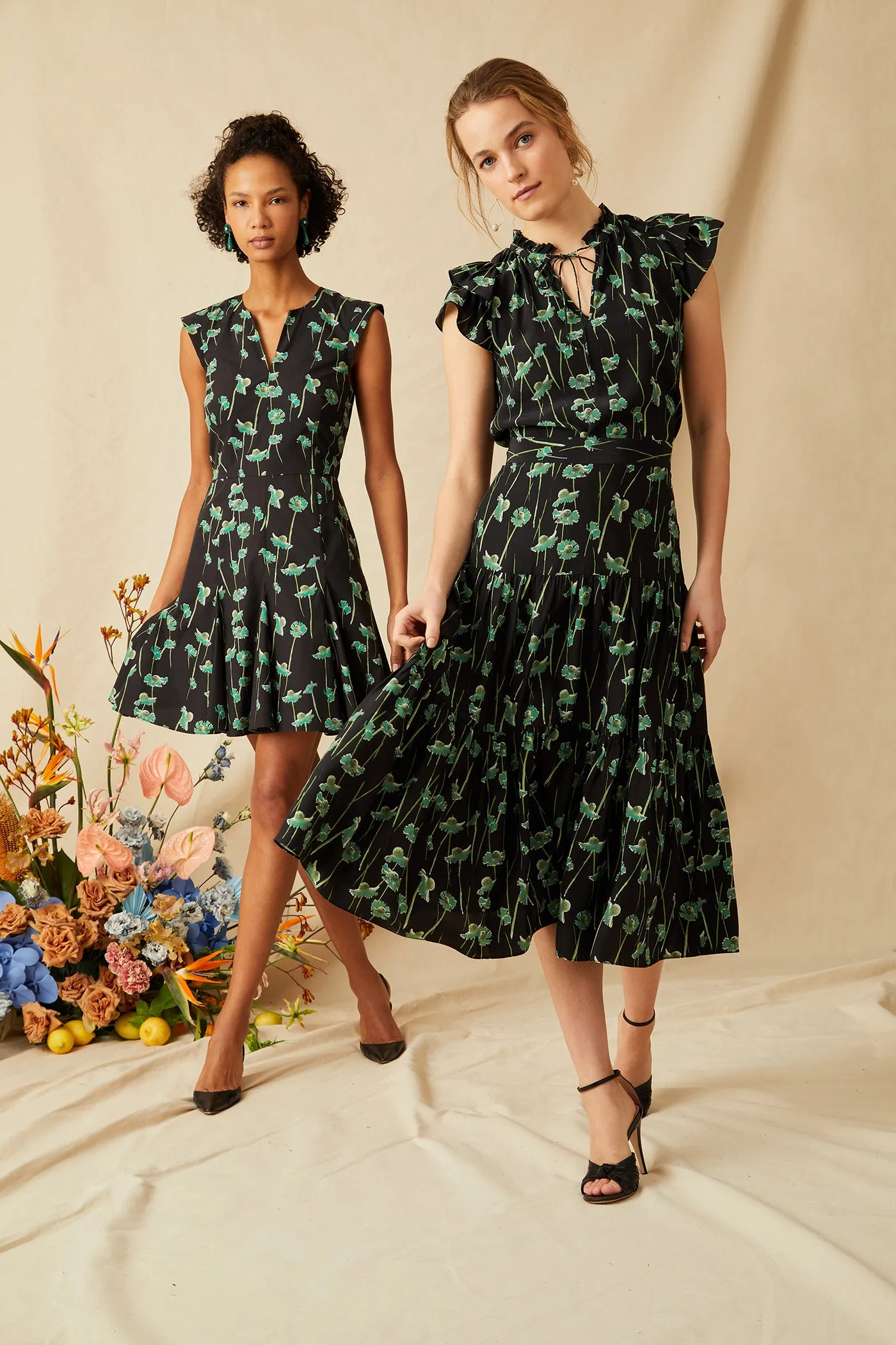 Butterfly Blouse - Lime Spanish Poppy