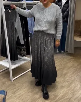 Casual printed pleated skirt