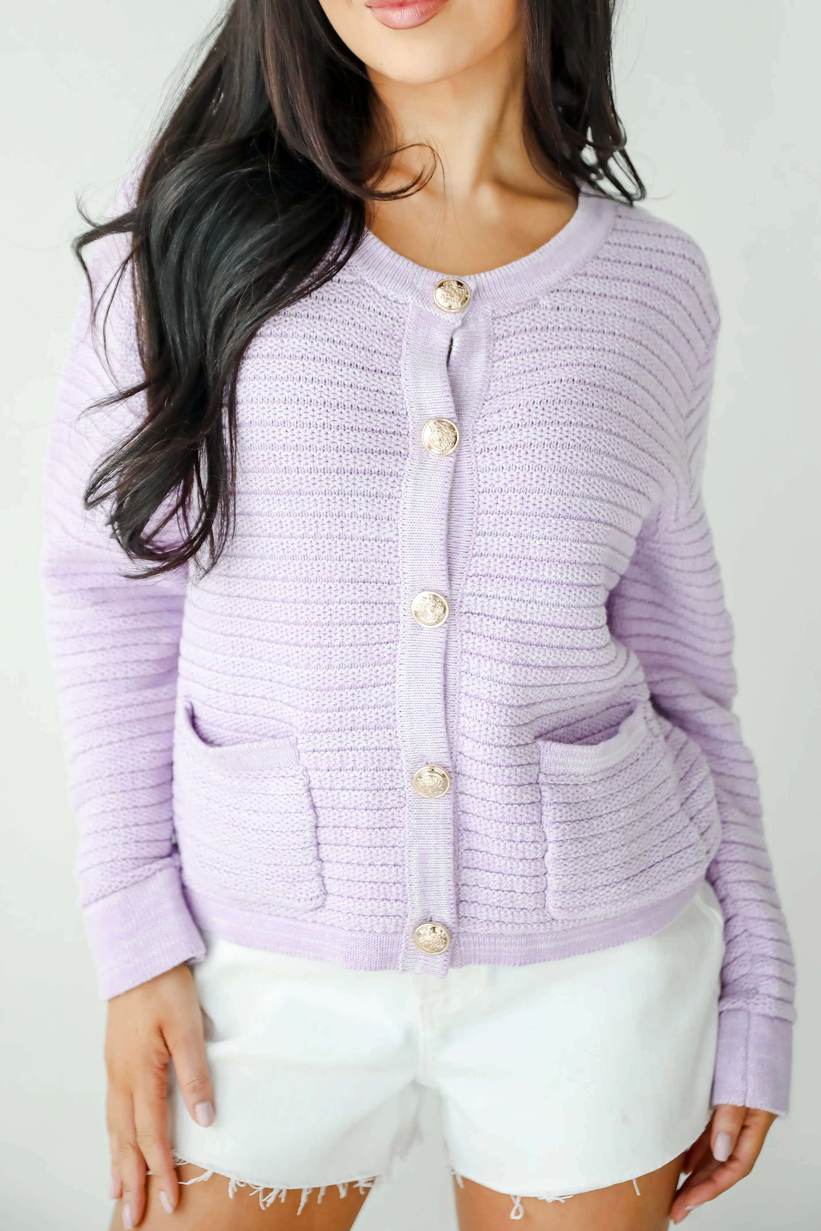 FINAL SALE - Feeling So Cute Lavender Sweater Cardigan