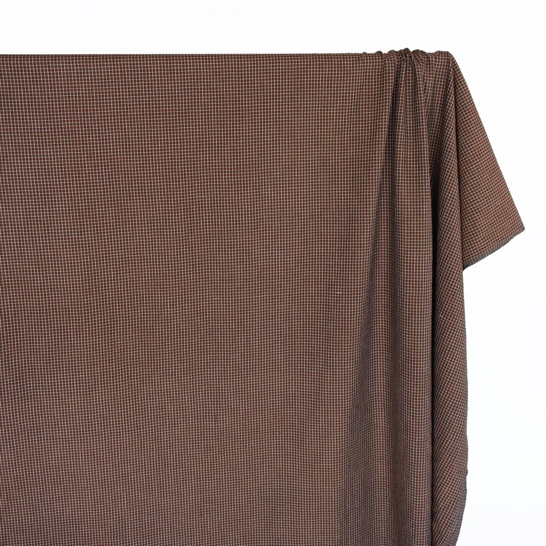 Mini Check Lightweight Handwoven Cotton - Cocoa