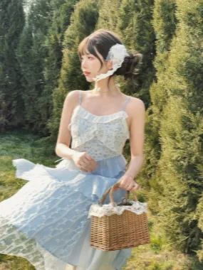 Pastoral Girl Irregular Sling Dress, Camisole & Skirt