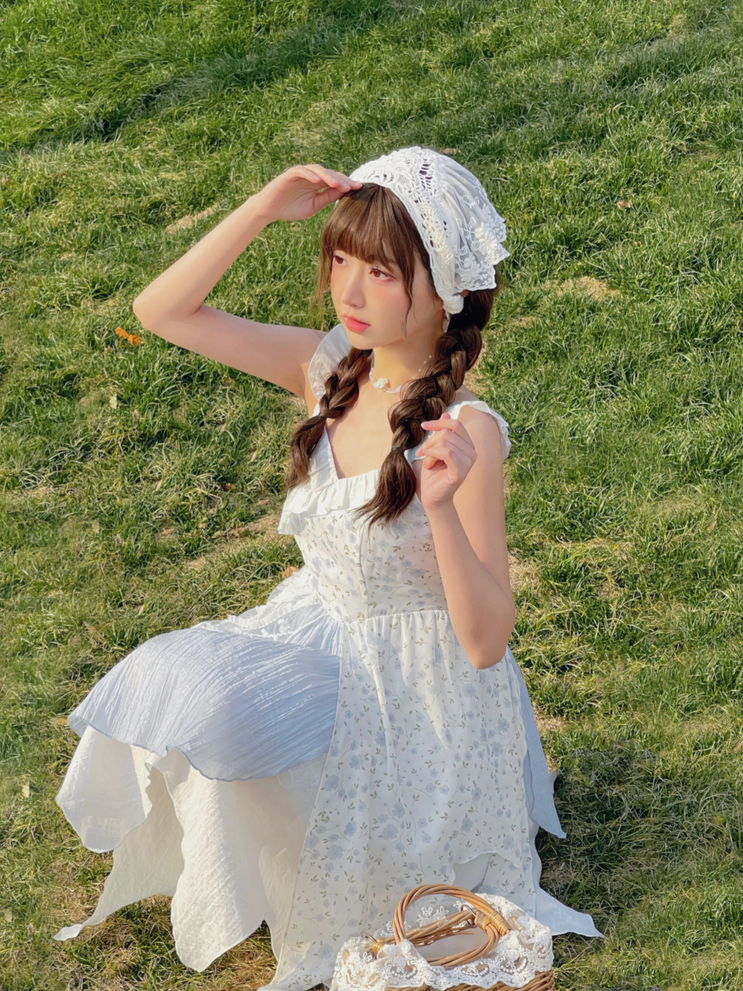 Pastoral Girl Irregular Sling Dress, Camisole & Skirt