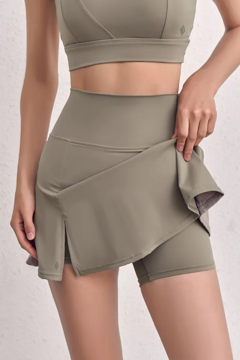 Pleated Side-Slit Tennis Skort